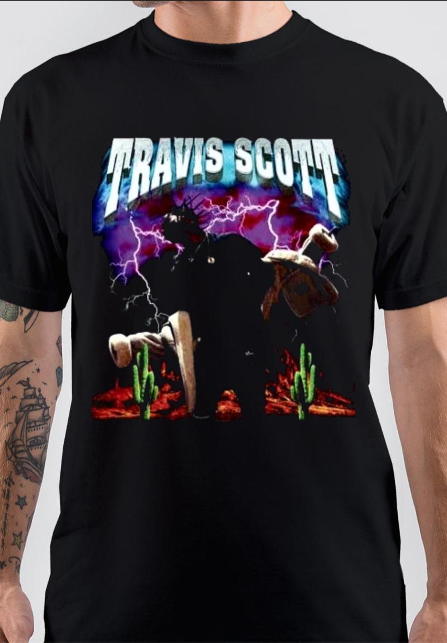 Travis Scott Half Sleeve Black T-Shirt Hoodie, Sweatshirt | PureTeeCo.com