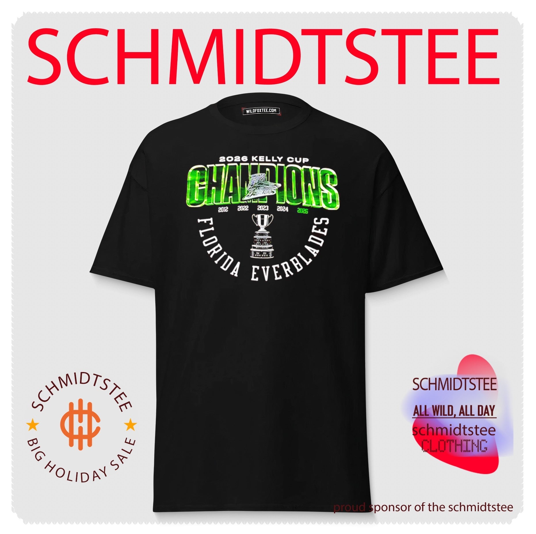 Florida Everblades 2026 Kelly Cup Champions trophy shirt