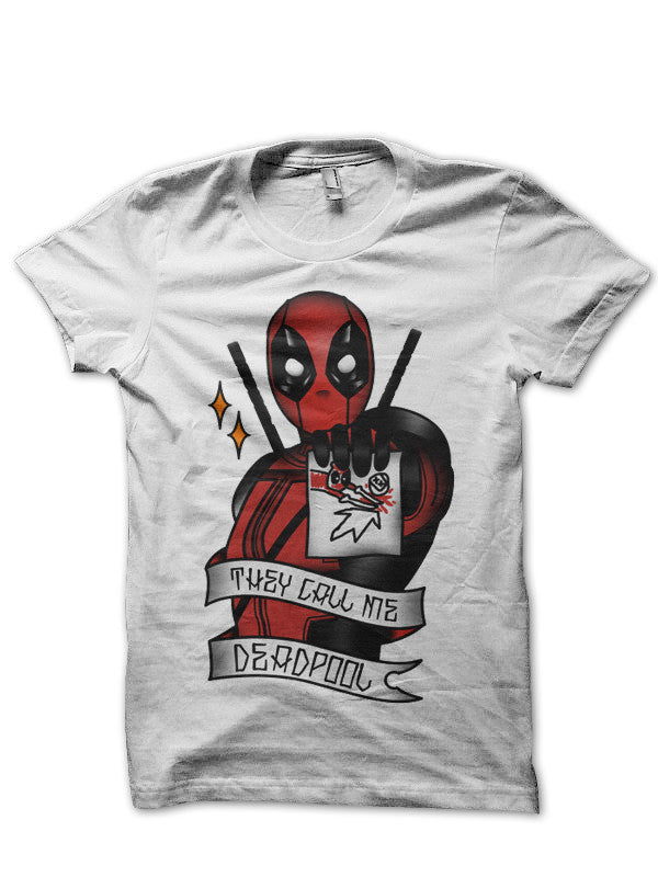 They Call Me Deadpool White T-Shirt Hoodie, Sweatshirt | PureTeeCo.com