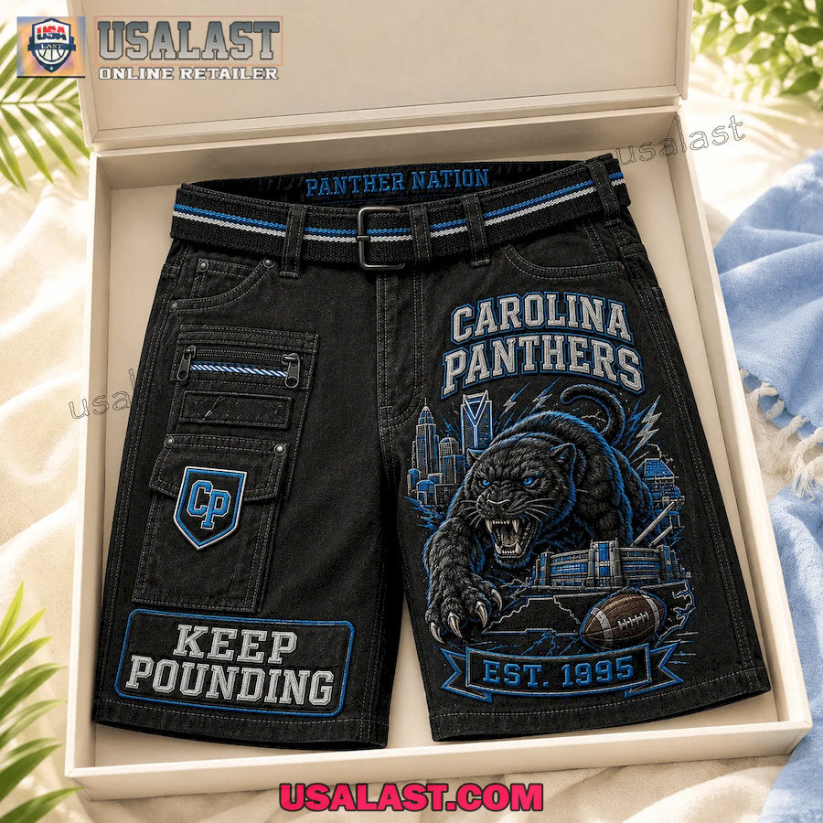 Carolina Panthers Keep Pounding Panther Nation Men Cargo Short