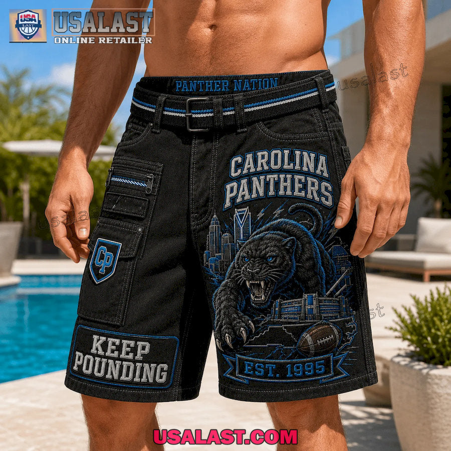 Carolina Panthers Keep Pounding Panther Nation Men Cargo Short