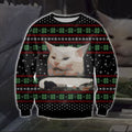 Cat Getting Yelled At Knitting Pattern 3D Print Ugly Sweater
