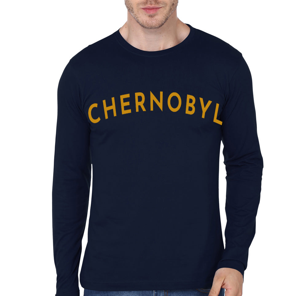 Chernobyl Typography Navy Blue Full Sleeve T-Shirt Hoodie, Sweatshirt | PureTeeCo.com