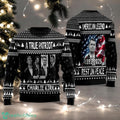 Charlie Kirk Ugly Christmas Sweater Freedom Sweater A True Patriot Sweater
