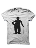 Charlie Chaplin Silhouette Design White T-Shirt Hoodie, Sweatshirt | PureTeeCo.com