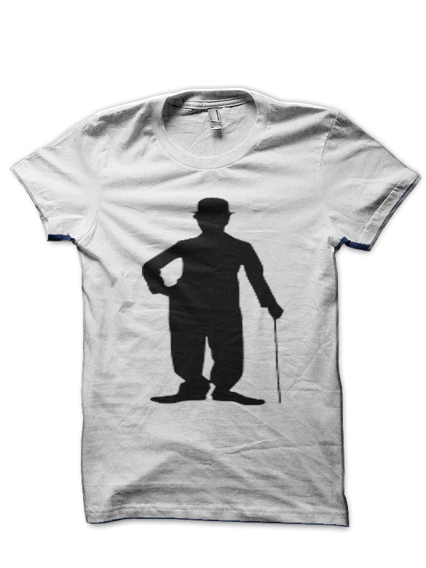 Charlie Chaplin Silhouette Design White T-Shirt Hoodie, Sweatshirt | PureTeeCo.com