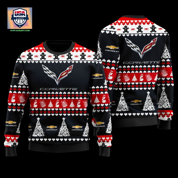 Chevrolet Corvette Merry Christmas Black Ugly Sweater