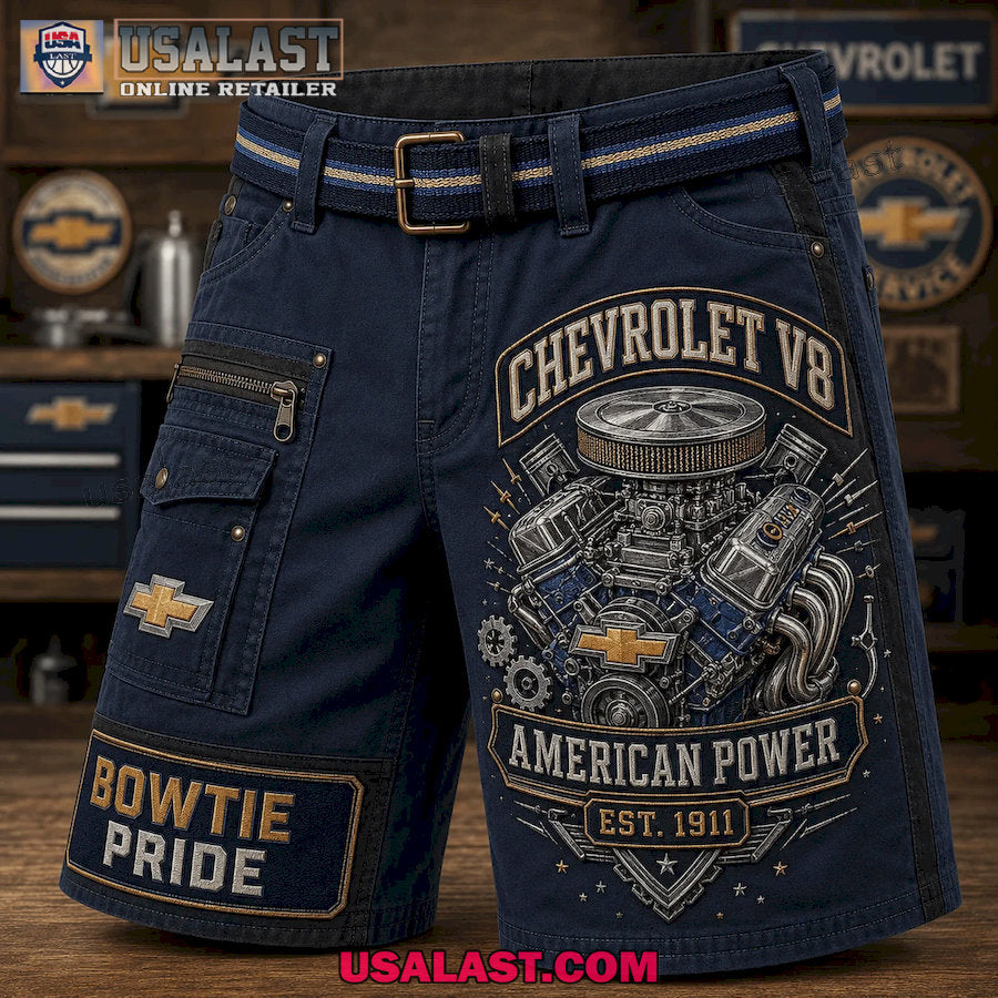Chevrolet V8 American Power Bowtie Pride Men Cargo Short