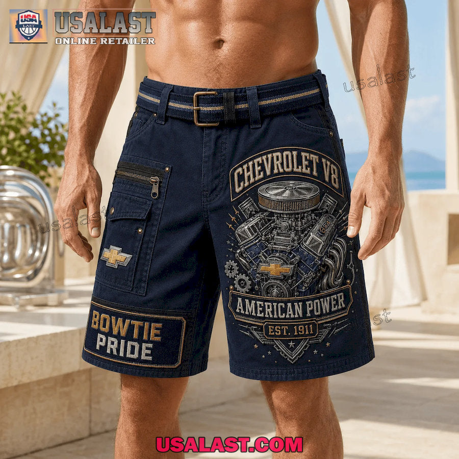 Chevrolet V8 American Power Bowtie Pride Men Cargo Short