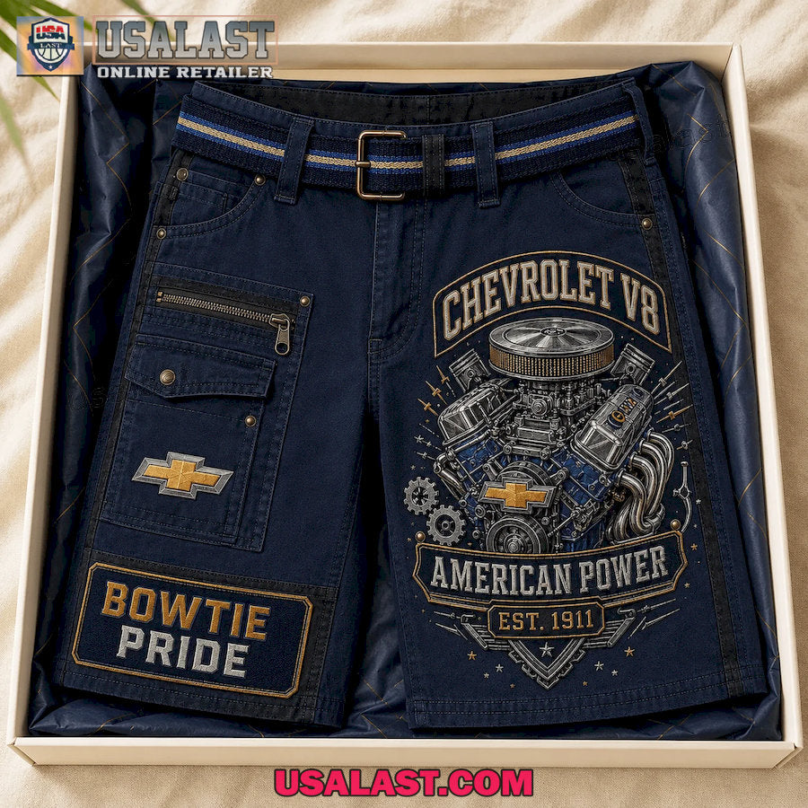 Chevrolet V8 American Power Bowtie Pride Men Cargo Short