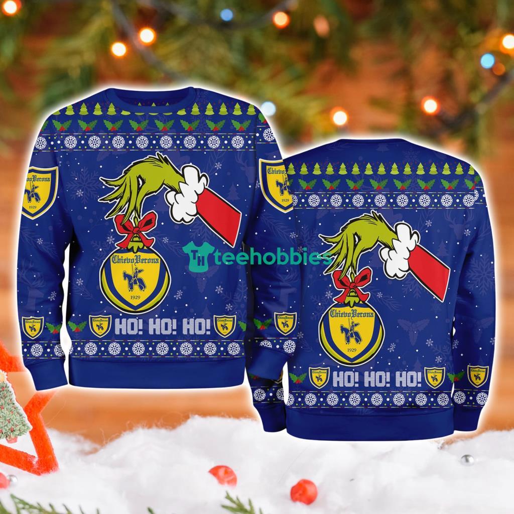 Chievo Verona Grinch Hand Ugly Christmas Sweater 3D