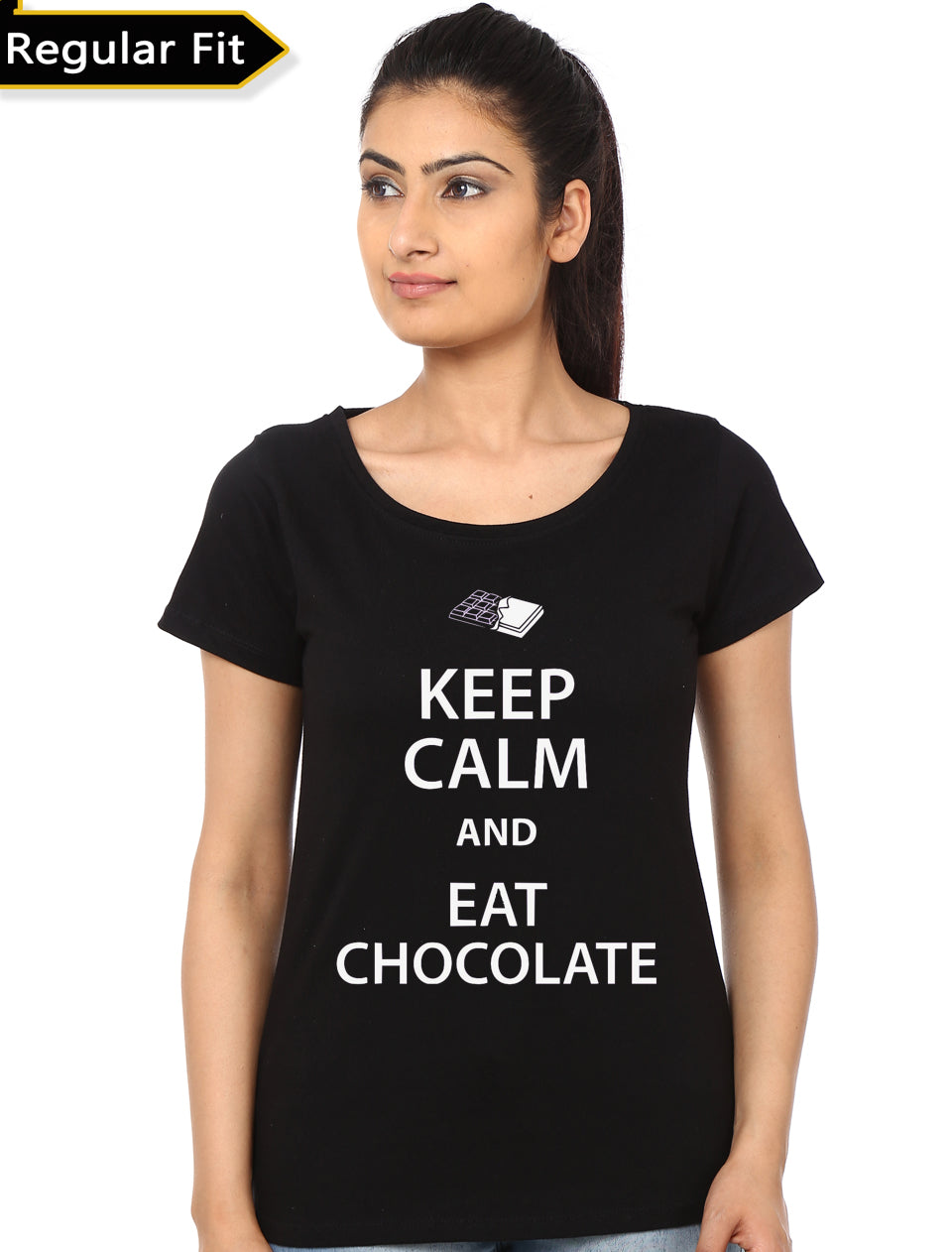Keep Calm And Eat Chocolate Black Top T-Shirts, Hoodie, Sweatshirt | PureTeeCo.com