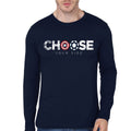 Choose Navy Blue Full Sleeve Tee Hoodie, Sweatshirt | PureTeeCo.com