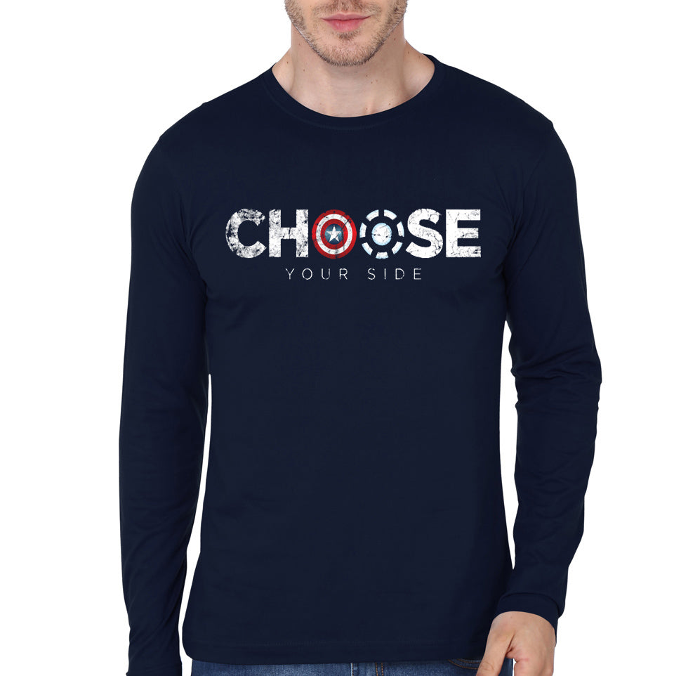 Choose Navy Blue Full Sleeve Tee Hoodie, Sweatshirt | PureTeeCo.com
