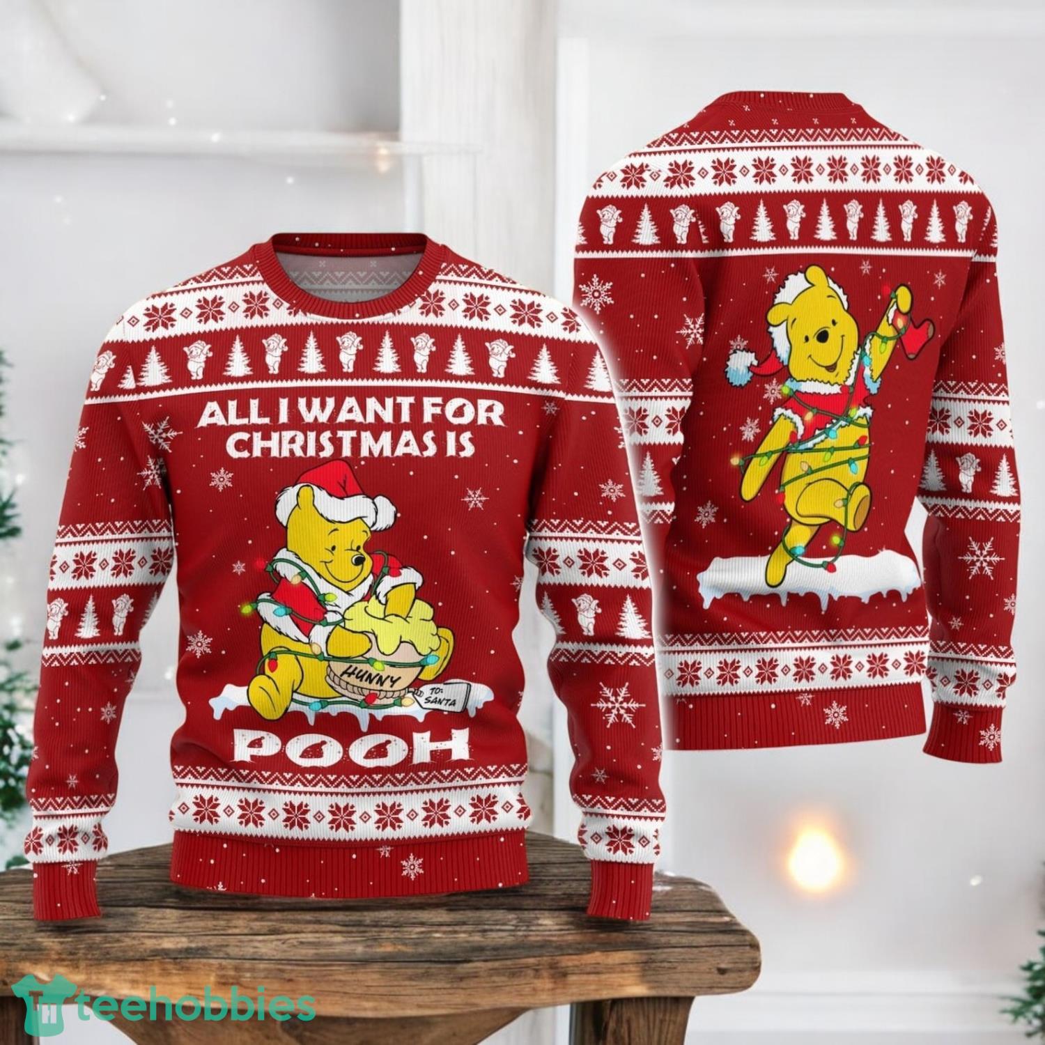 Christmas Pooh Bear Ugly Sweater Winnie Pooh Sweater Christmas Gift