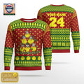 Christmas Tree With Softball Snowman 3D Ugly Sweater