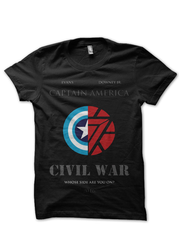 Civil War Black Tee Style004 Hoodie, Sweatshirt | PureTeeCo.com