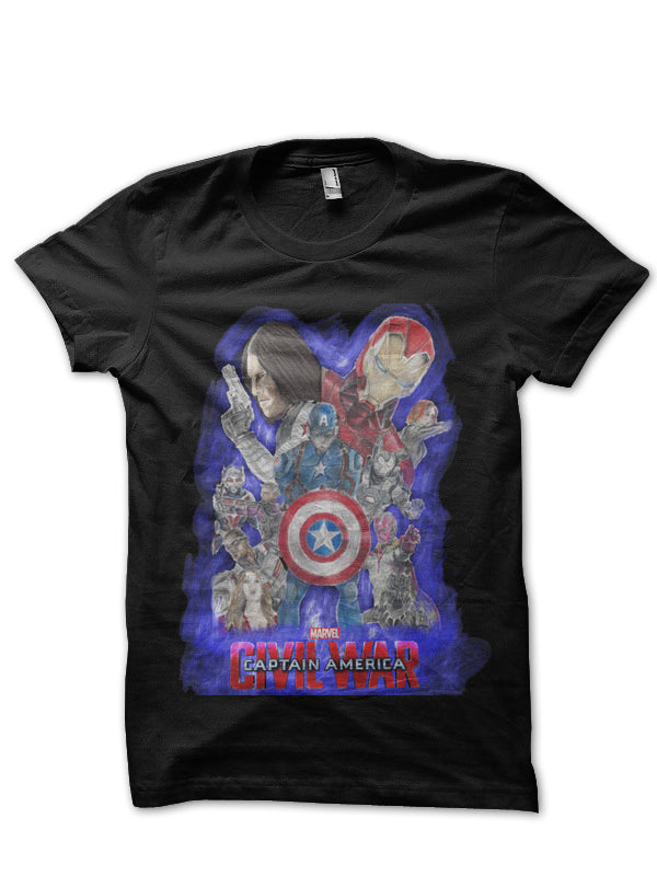 Civil War Black Tee Style007 Hoodie, Sweatshirt | PureTeeCo.com