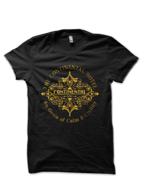 The Continental Hotel Black T-Shirt Hoodie, Sweatshirt | PureTeeCo.com