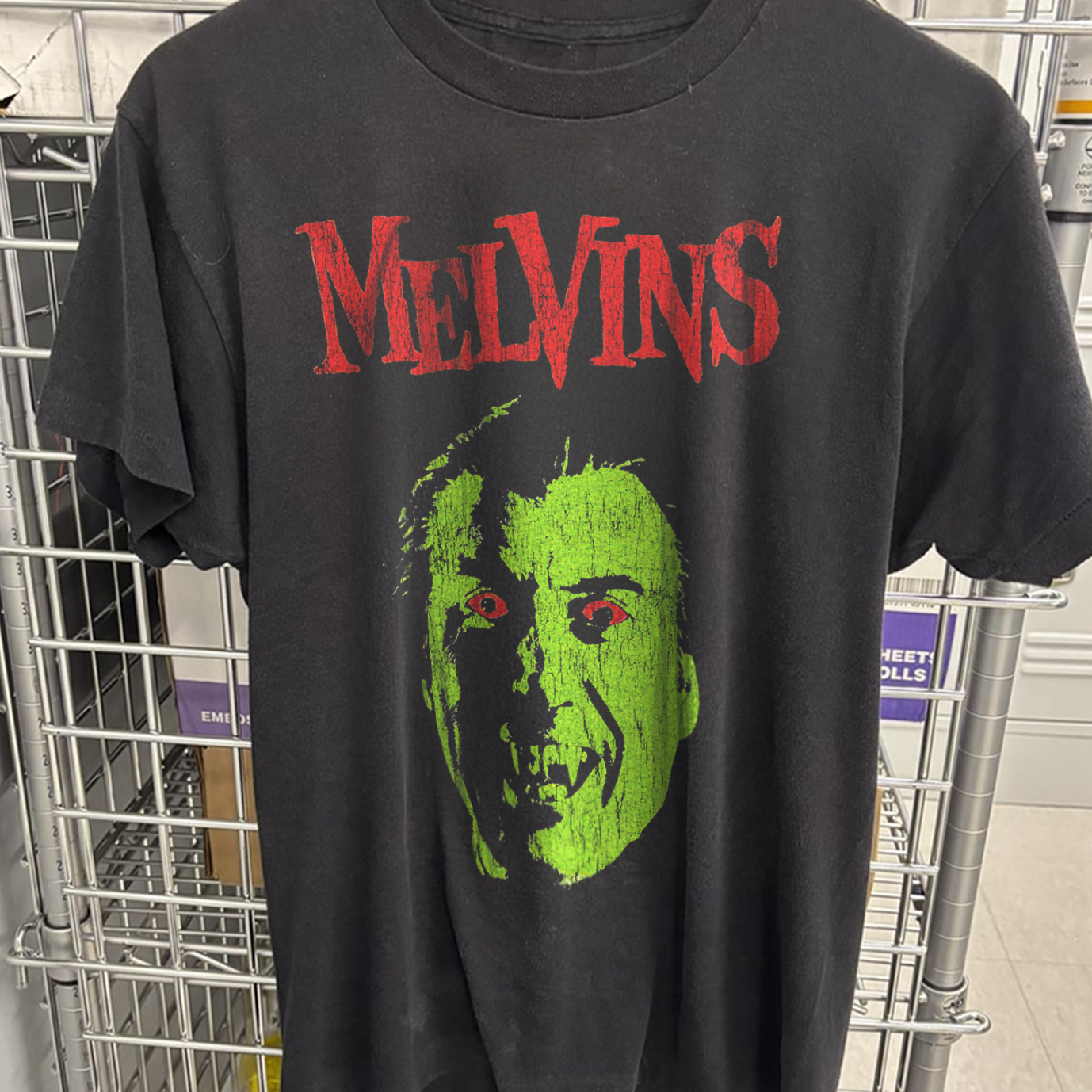 90s MELVINS 'DRACULA' RARE WASHED BLACK T-SHIRT Hoodie, Sweatshirt | PureTeeCo.com (Image 2)