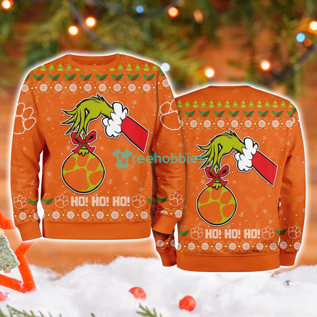 Clemson Tigers Ncaa Grinch Hand Ugly Christmas Sweater 3D