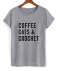 coffee cats and crochet t-shirt Hoodie, Sweatshirt | PureTeeCo.com