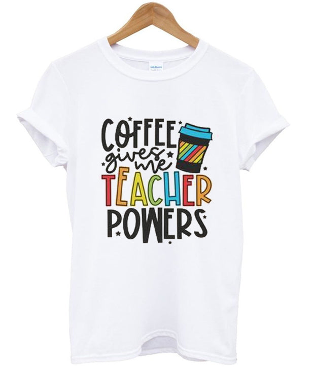 coffee gives me teacher powers t-shirt Hoodie, Sweatshirt | PureTeeCo.com