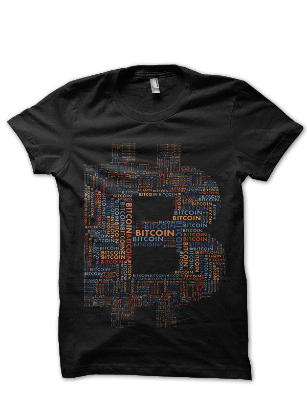 Bitcoin (BTC) Word Cloud Typography Black T-Shirt Hoodie, Sweatshirt | PureTeeCo.com
