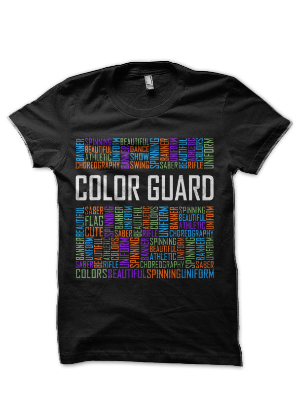 Cute Color Guard Words Girls Gift Colorguard Marching Band Black T-Shirt Hoodie, Sweatshirt | PureTeeCo.com