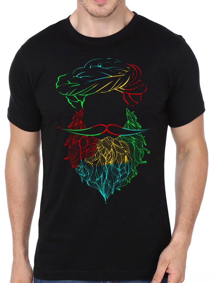 The Beard Half Sleeve Black T-Shirt Hoodie, Sweatshirt | PureTeeCo.com