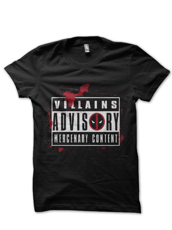 Villains Advisory Black T-Shirt Hoodie, Sweatshirt | PureTeeCo.com