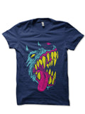 Crazy Dog Navy Blue Tee Hoodie, Sweatshirt | PureTeeCo.com
