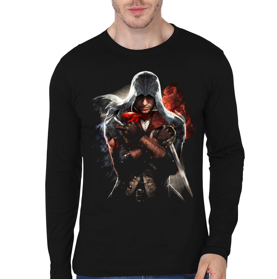 Assassins Creed Black Full Sleeve Tee Hoodie, Sweatshirt | PureTeeCo.com
