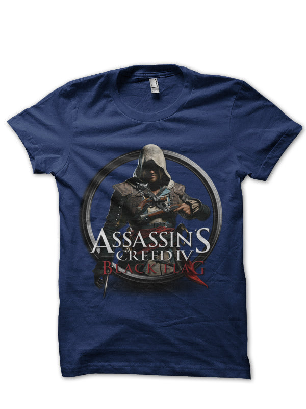 Assassins Creed Navy Blue Tee Hoodie, Sweatshirt | PureTeeCo.com