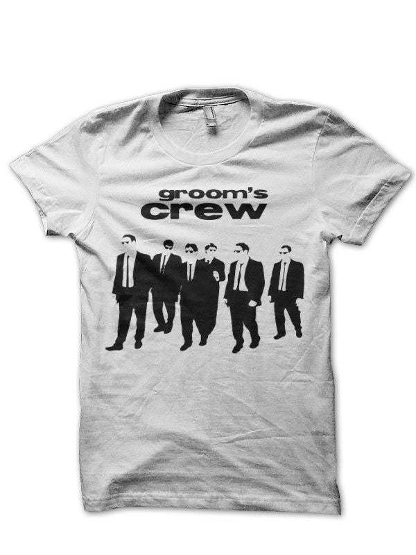 Grooms Crew White T-Shirt Hoodie, Sweatshirt | PureTeeCo.com