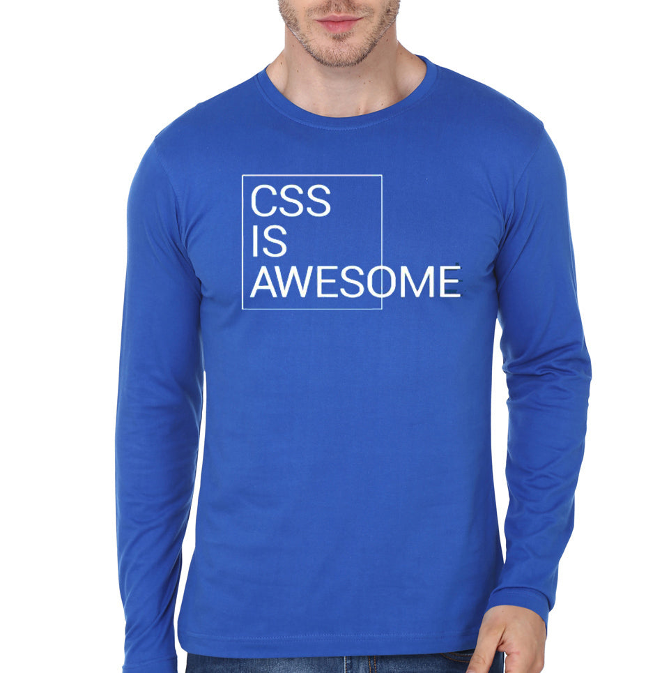 Css Is Awesome Royal Blue Full Sleeve T-Shirt Hoodie, Sweatshirt | PureTeeCo.com