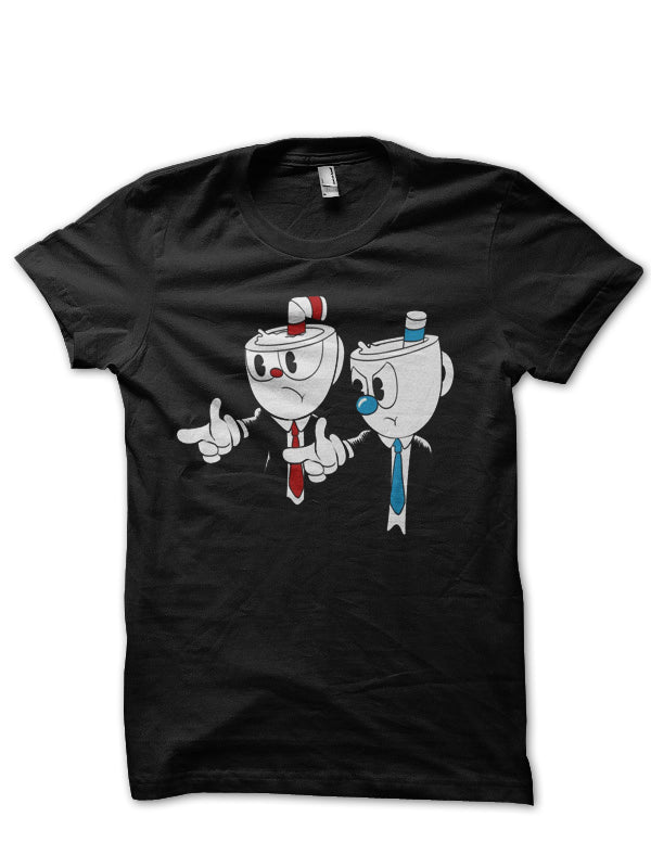 Cup Fiction Exclusive Black Half Sleeve T-Shirt Hoodie, Sweatshirt | PureTeeCo.com