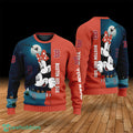 Custom Name Boston Red Sox Cartoon Mouse Couple Christmas 3D Sweater