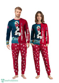Custom Name Los Angeles Angels Cartoon Mouse Couple Christmas Matching Pajamas Set