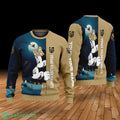 Custom Name Vegas Golden Knights Cartoon Mouse Couple Christmas 3D Sweater
