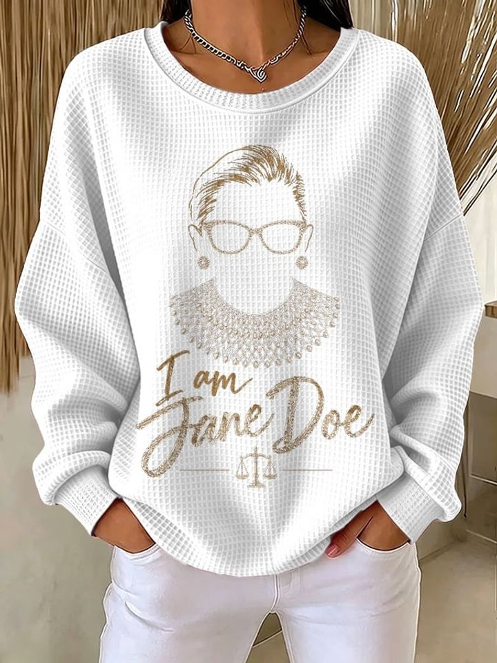 Jane Doe Merch I Am Jane Doe We Dissent Collar Waffle Sweatshirt Gift For Her