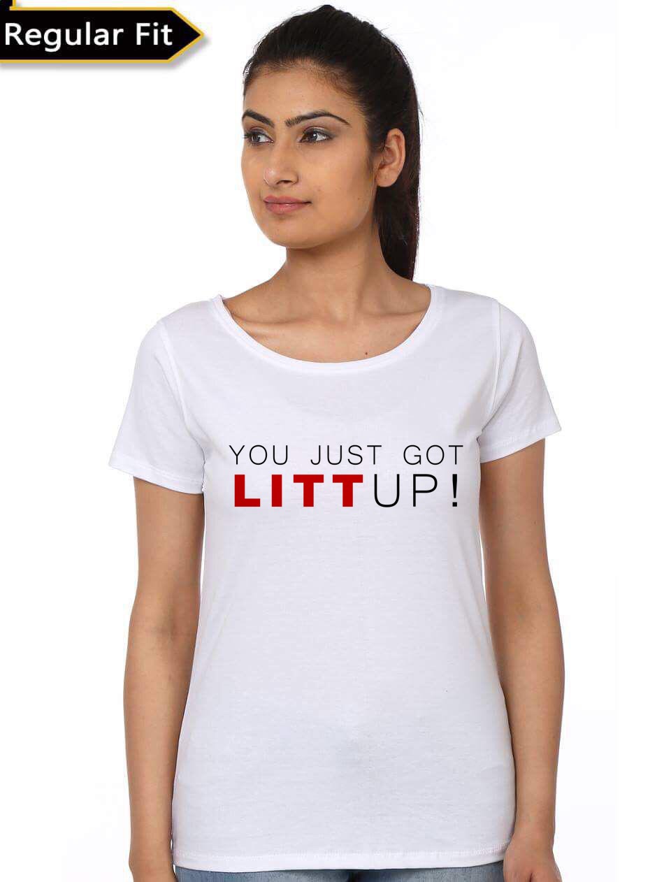 You Just Got Litt Up White T-Shirt Hoodie, Sweatshirt | PureTeeCo.com