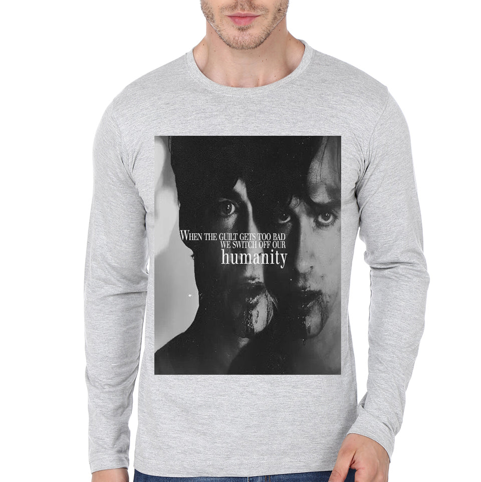 Damon Grey Tee Hoodie, Sweatshirt | PureTeeCo.com