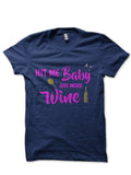 One More Wine Half Sleeve Navy Blue T-Shirt Hoodie, Sweatshirt | PureTeeCo.com
