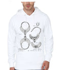 Hand Cuff Vintage Patent Hand Drawing White Hoodie T-Shirts, Sweatshirt | PureTeeCo.com