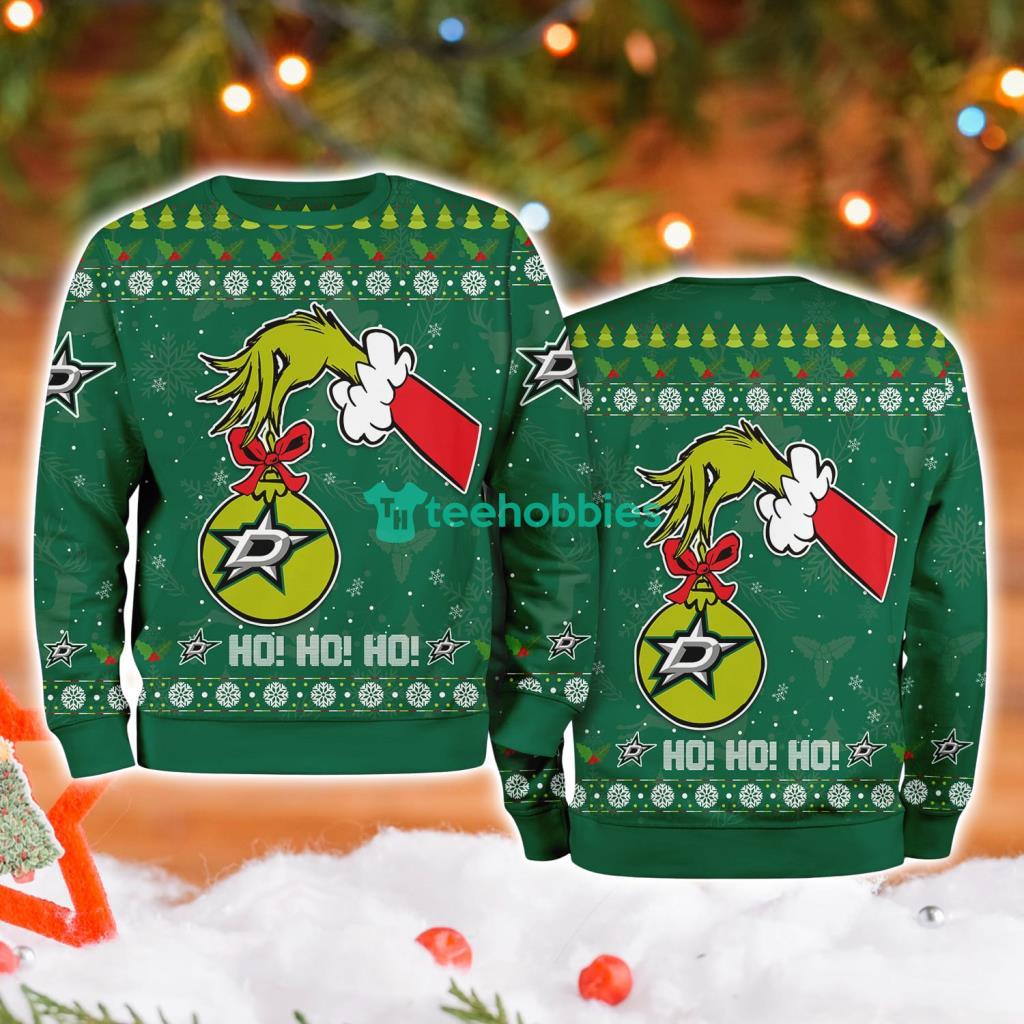 Dallas Stars Grinch Hand Ugly Christmas Sweater 3D