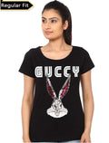 Guccy Bugs Bunny Girlâ€™s Black T-Shirt Hoodie, Sweatshirt | PureTeeCo.com