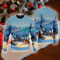 De Havilland Canada Dhc- American Airlines In The Snowy Christmas Sky Ugly Sweater Best Gift