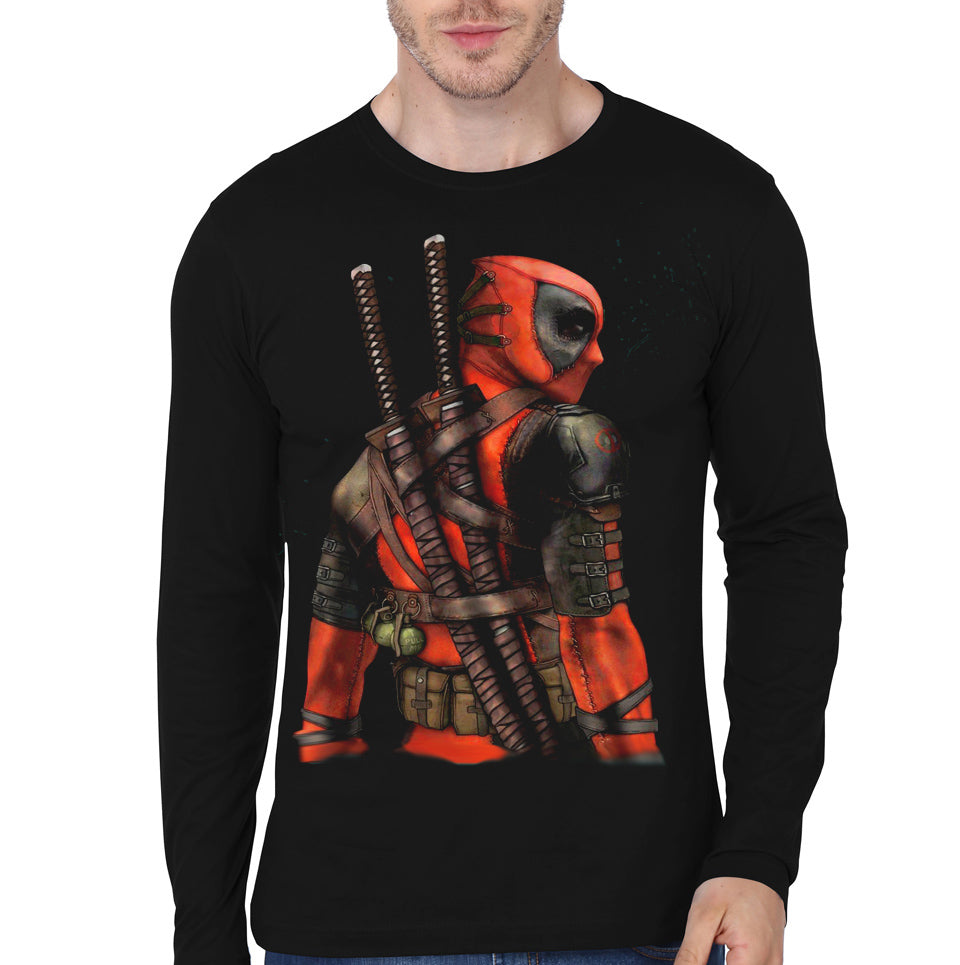 Deadpool Black Full Sleeve T-Shirt Style002 Hoodie, Sweatshirt | PureTeeCo.com