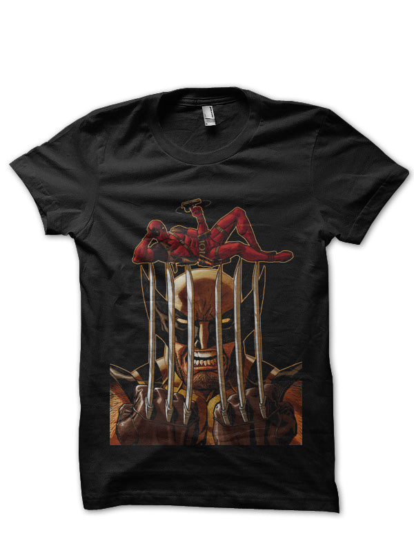 Wolverine & Deadpool Black T-Shirt Hoodie, Sweatshirt | PureTeeCo.com